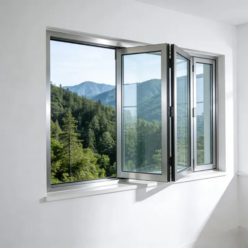 Aluminum folding window