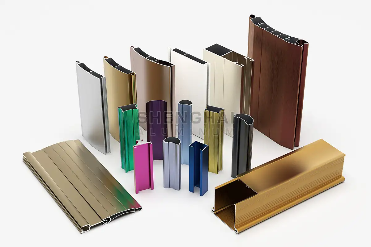 Perfiles de aluminio a medida para contraventanas y lamas de estores enrollables para sistemas residenciales y comerciales.