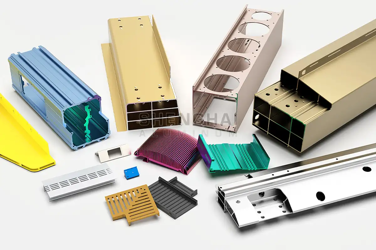 Perfiles de extrusión de aluminio mecanizados por CNC a medida con corte, perforación y fresado de precisión.