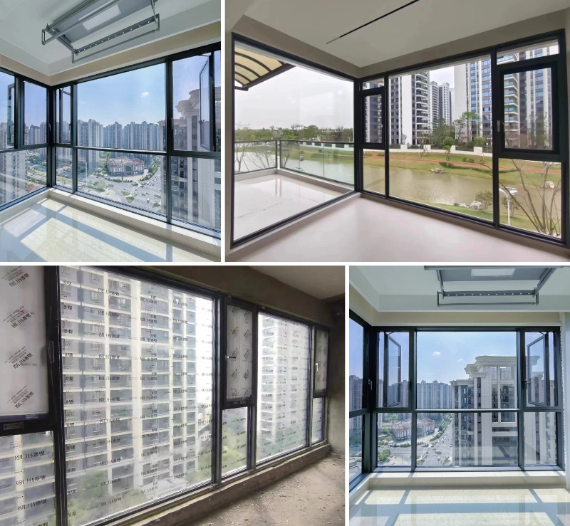 Small aluminum outward casement window for compact homes