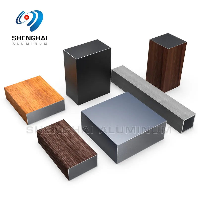 Wood Grain Rectangular Hollow Aluminium Profile